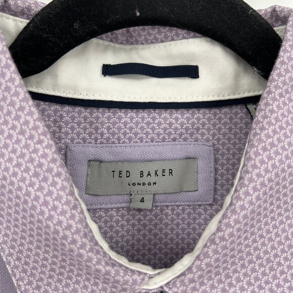 TED BAKER *Flawed* Men's Purple Short Sleeve Performance Polo Shirt Size Large - Picture 5 of 8